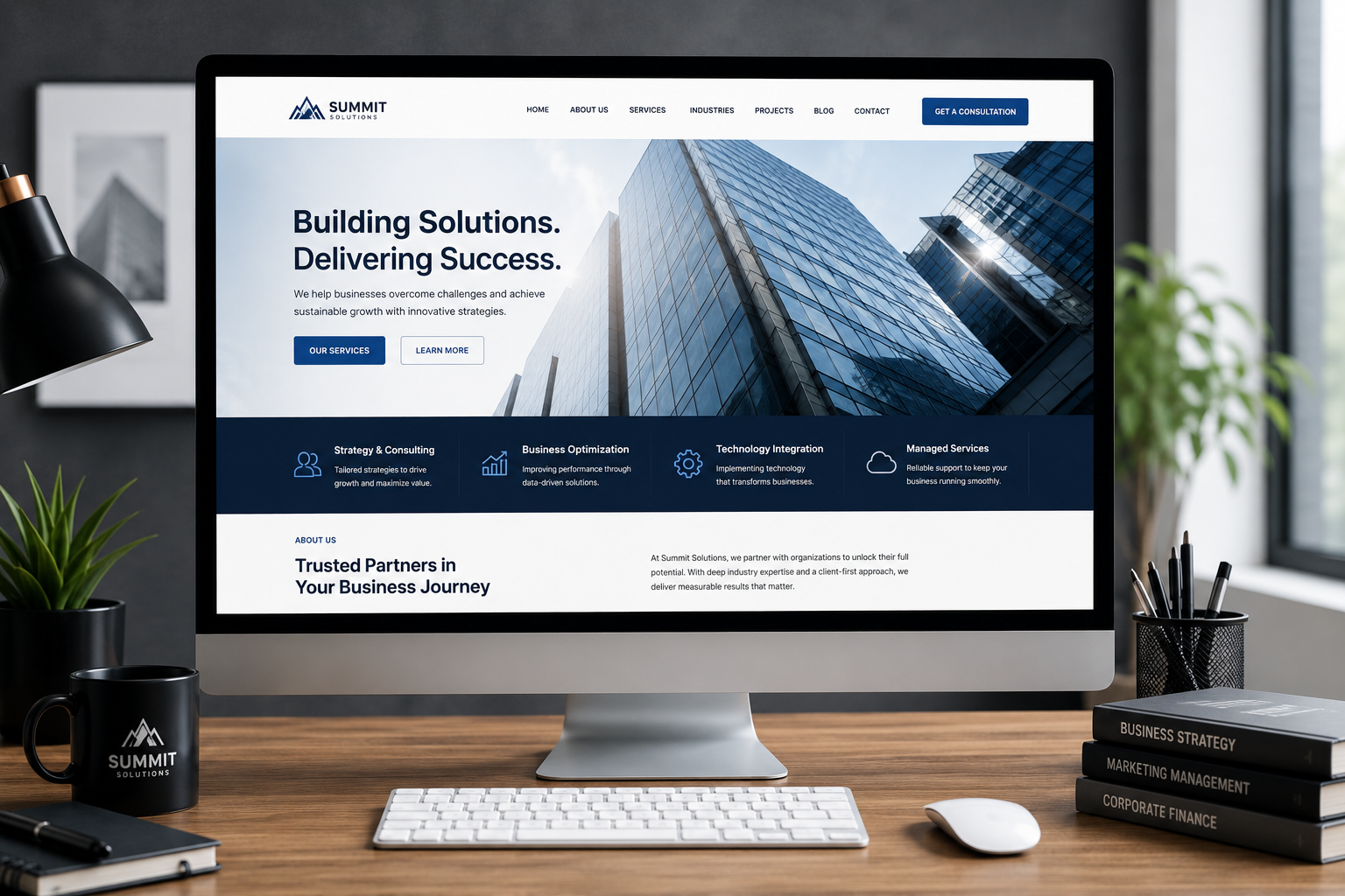 Corporate business website project preview